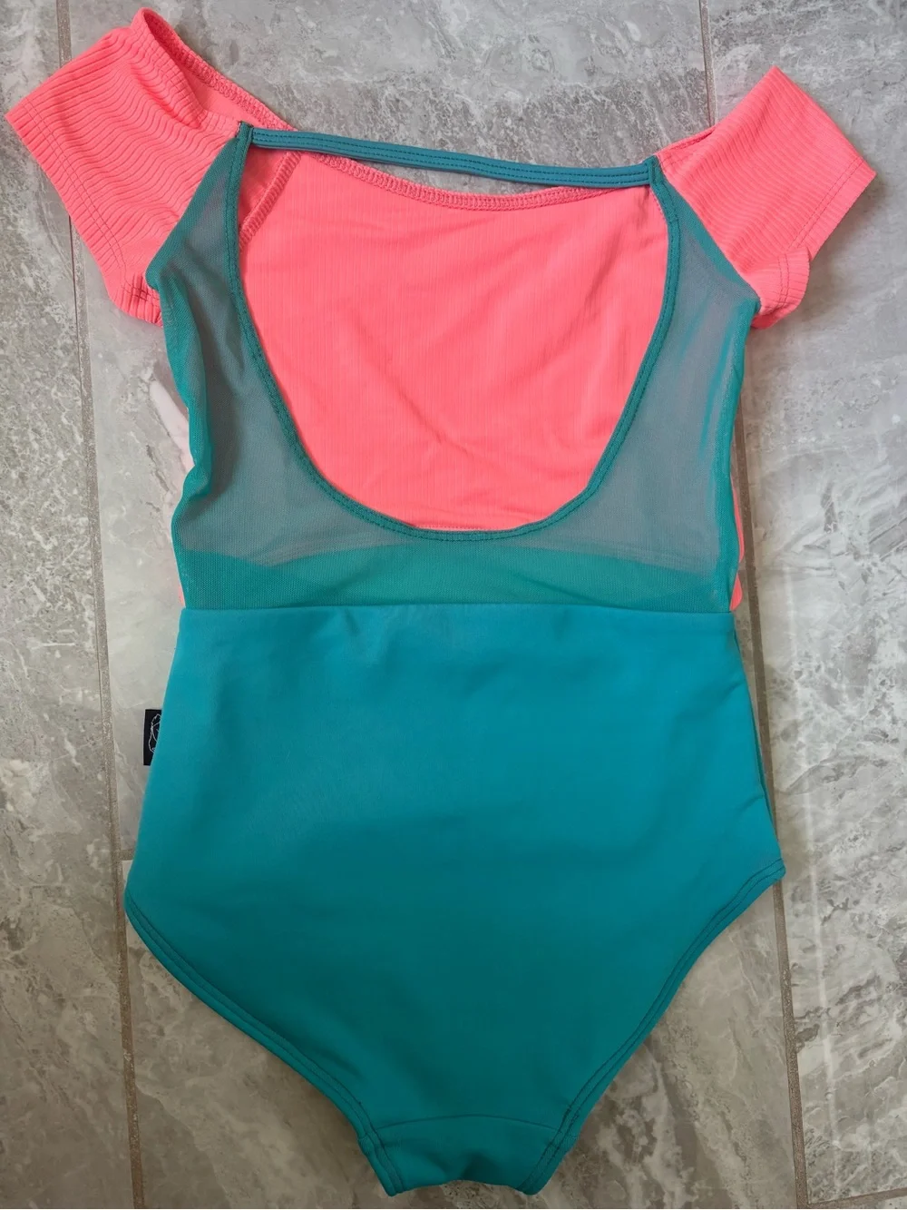 Kids Two-Tone Pink and Teal One-Piece Leotard - TIGER FRIDAY Dancewear